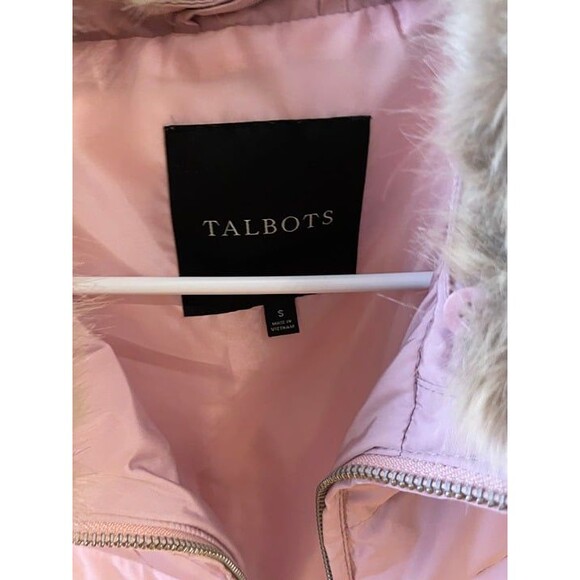 COPY - Pink Talbots Down Filled Quilted Vest Faux Fur Removable Collar Size Sma… - Picture 2 of 3